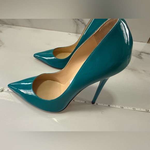 Jimmy Choo Turquoise / Teal Patent Leather Heels like new - Picture 14 of 16